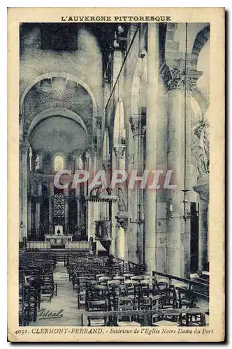 Cartes postales l'Auvergne Pittoresque Clermont Ferrand Interieur de l'Eglise Notre Dame du Port
