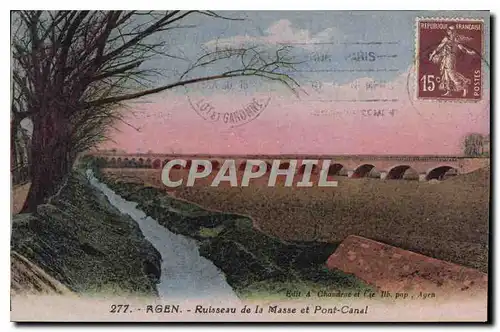 Cartes postales Agen Ruisseau de la Masse et Pont Canal