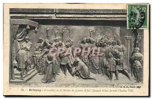 Ansichtskarte AK Orleans Bas relief de la Statue de Jeanne d'Arc