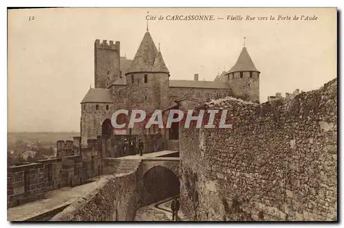 Ansichtskarte AK Cite de Carcassonne Vieille Rue vers la Porte de l'Aude