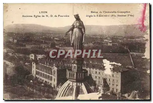 Ansichtskarte AK Lyon Ancienne Eglise de N D de Fourviere Statue de l'Immaculee Conception