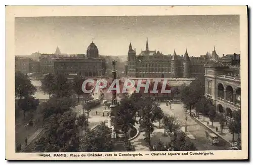 Cartes postales Paris Place du Chatelet vers la Conciergerie