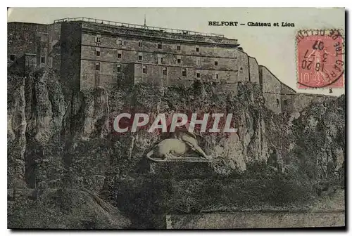 Cartes postales Belfort Chateau et Lion