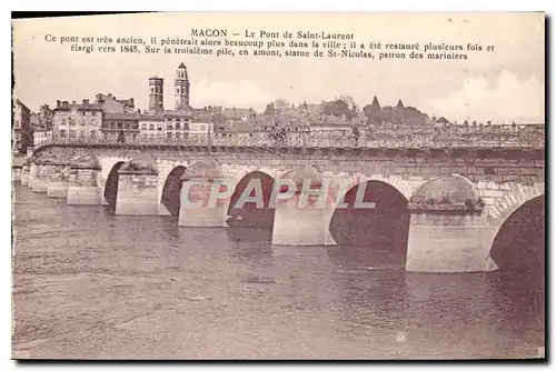 Cartes postales Macon Le Pont de Saint Laurent
