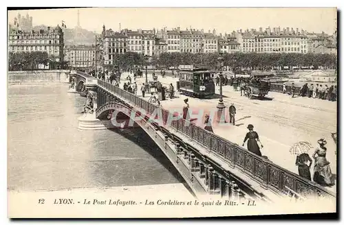 Ansichtskarte AK Lyon Le Pont Lafayette Tramway