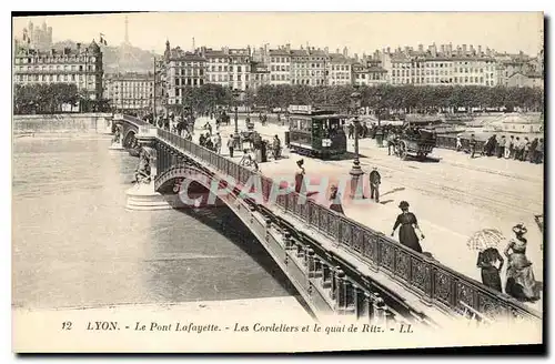 Cartes postales Lyon Le Pont Lafayette Tramway