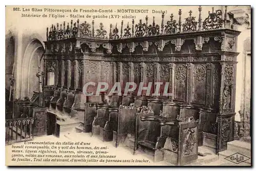 Cartes postales Les Sites Pittoresque de Franche Comte Montbenoit Doubs Interieur de l'Eglise Stalles de gauche