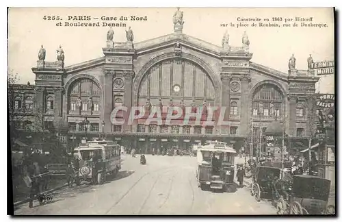 Ansichtskarte AK Paris Gare du Nord et Boulevard Denain Tramway