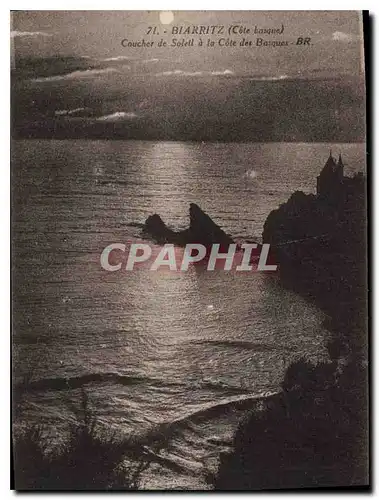 Cartes postales Biarritz Cote basque Coucher de Soleil a la Cote des Basques