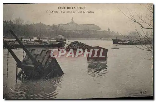 Ansichtskarte AK Crue de la Seine Paris Vue prise au Pont de l'Alma