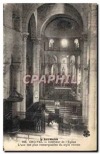 Cartes postales L'Auvergne Orcival Interieur de l'Eglise L'une des plus remarquables du style roman