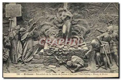 Ansichtskarte AK Orleans Bas reliefs de la statue de Jeanne D'Arc par Vital Dubray