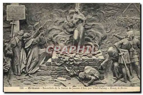 Cartes postales Orleans Bas reliefs de la statue de Jeanne D'Arc par Vital Dubray