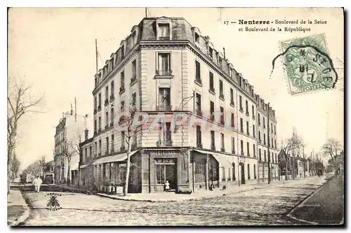 Cartes postales Nanterre Boulevard de la Seine et Boulevard de la Republique