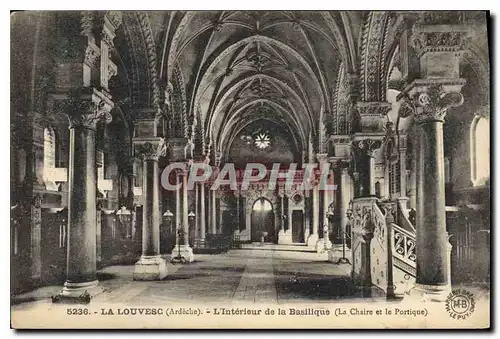 Cartes postales La Louvesc Ardeche l'Interieur de la Basilique La Chaire et le Portique