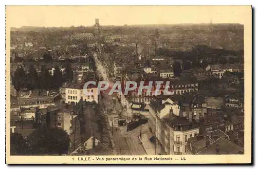 Cartes postales Lille Vue panoramique de la Rue Nationale