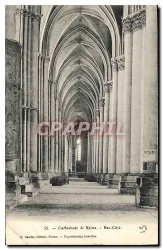 Cartes postales Cathedrale de Reims Bas Cote