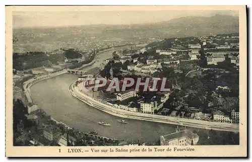 Cartes postales Lyon Vue sur la Saone prise de la Tour de Fourviere
