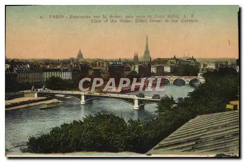 Ansichtskarte AK Paris Panorama sur la Seine pris vers la Tour Eiffel