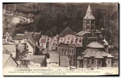 Ansichtskarte AK L'Auvergne Pittoresque Orcival L'Eglise Romane Orcival