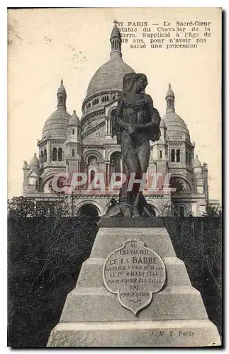 Ansichtskarte AK Paris le Sacre Coeur statue du Chevalier de la Barre Supplicie a l'age de 119 ans pour n'avoir p