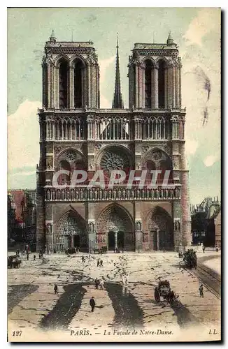 Cartes postales Paris La Facade de Notre Dame