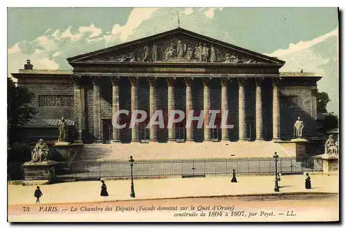 Cartes postales Paris La Chambre des Deputes Facade donnant sur le Quai d'Orsay