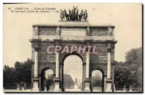 Ansichtskarte AK Paris L'Arc de Triomphe du Carrousel Jardin des Tuileries