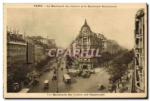 Ansichtskarte AK Paris Le Boulevard des Italiens et le Boulevard Haussmann