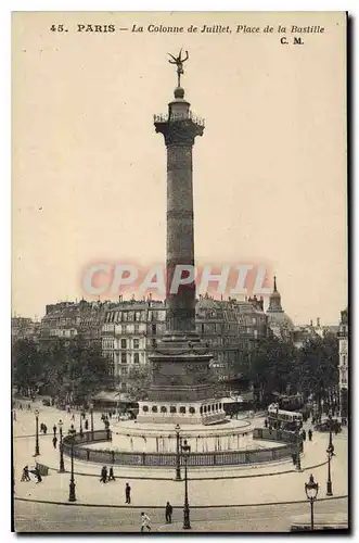 Cartes postales Paris La Colonne de Juillet Place de la Bastille