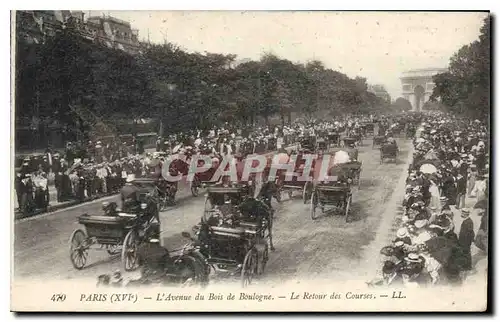 Ansichtskarte AK Paris L'Avenue du Bois de Boulogne Le Retour des Courses