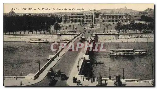 Cartes postales Paris Le Pont et la Place de la Concorde