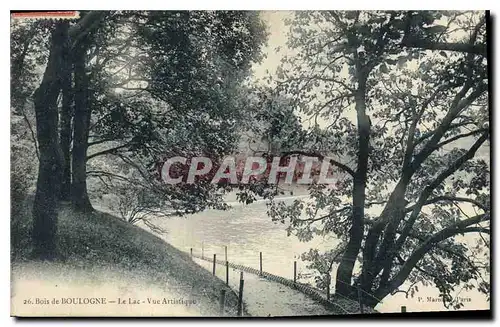 Cartes postales Bois de Boulogne Le Lac Vue Artistique