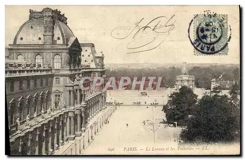 Cartes postales Paris Le Louvte et les Tuileries