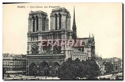 Cartes postales Paris Notre Dame vue d'ensemble