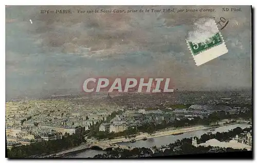 Ansichtskarte AK Paris Vue sur le Sacre Coeur prise de la Tour Eiffel par temps d'orage