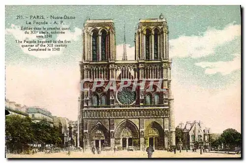 Cartes postales Paris Notre Dame La Facade