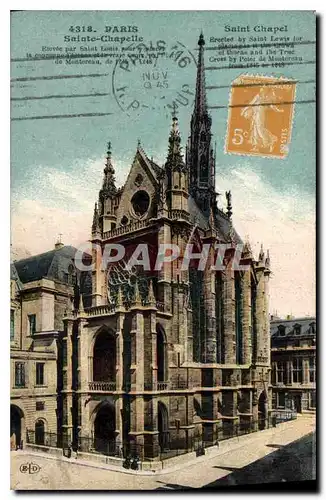 Cartes postales Paris Sainte Chapelle