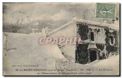 Cartes postales Le Mont Ventoux sous la neige Vaucluse La Terrasse de l'Observatoire et l'Observatoire