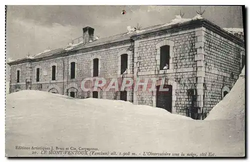 Ansichtskarte AK Le Mont Ventoux Vaucluse L'Observatoire sous la neige cote Est