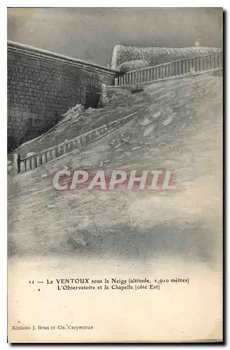 Cartes postales Le Ventoux sous la Neige L'Observatoire et la Chapelle