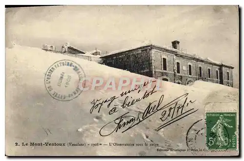 Cartes postales Le Mont Ventoux Vaucluse L'Observatoire sous la neige