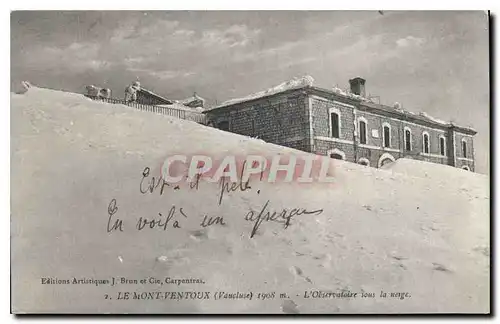 Ansichtskarte AK Le Mont Ventoux Vaucluse L'Observatoire sous la neige