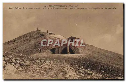 Cartes postales Mont Ventoux Vaucluse Vue generale du sommet L'Observatoire l'Hotel Vendran et la Chapelle de Sa
