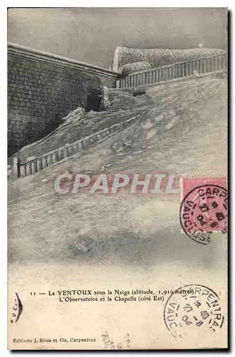 Cartes postales Le Ventoux sous la neige L'Observatoire et la Chapelle cote Est