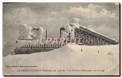 Cartes postales Le Mont Ventoux Vaucluse La Terrasse d'observation sous la neige