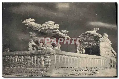 Cartes postales Le Mont Ventoux sous la neige Les Appareils meteorologiques