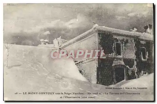 Cartes postales Le Mont Ventoux sous la Neige Vaucluse La Terrasse de l'Observatoire et l'Observatoire