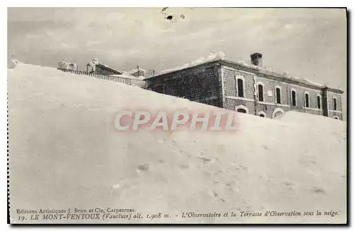 Cartes postales Le Mont Ventoux Vaucluse L'Observatoire et la Terrasse d'Observation sous la neige