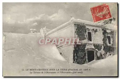 Cartes postales Le Mont Ventoux sous la Neige La Terrasse d'Observatoire et l'Observatoire